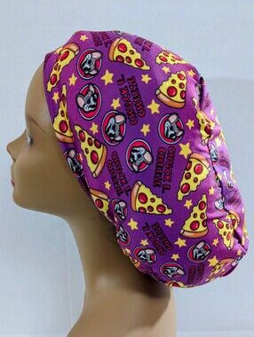 Chucky Cheese, Pizza, Euro Style Scrub Cap, Scrub Cap, Chemo Hat, Stretchy
